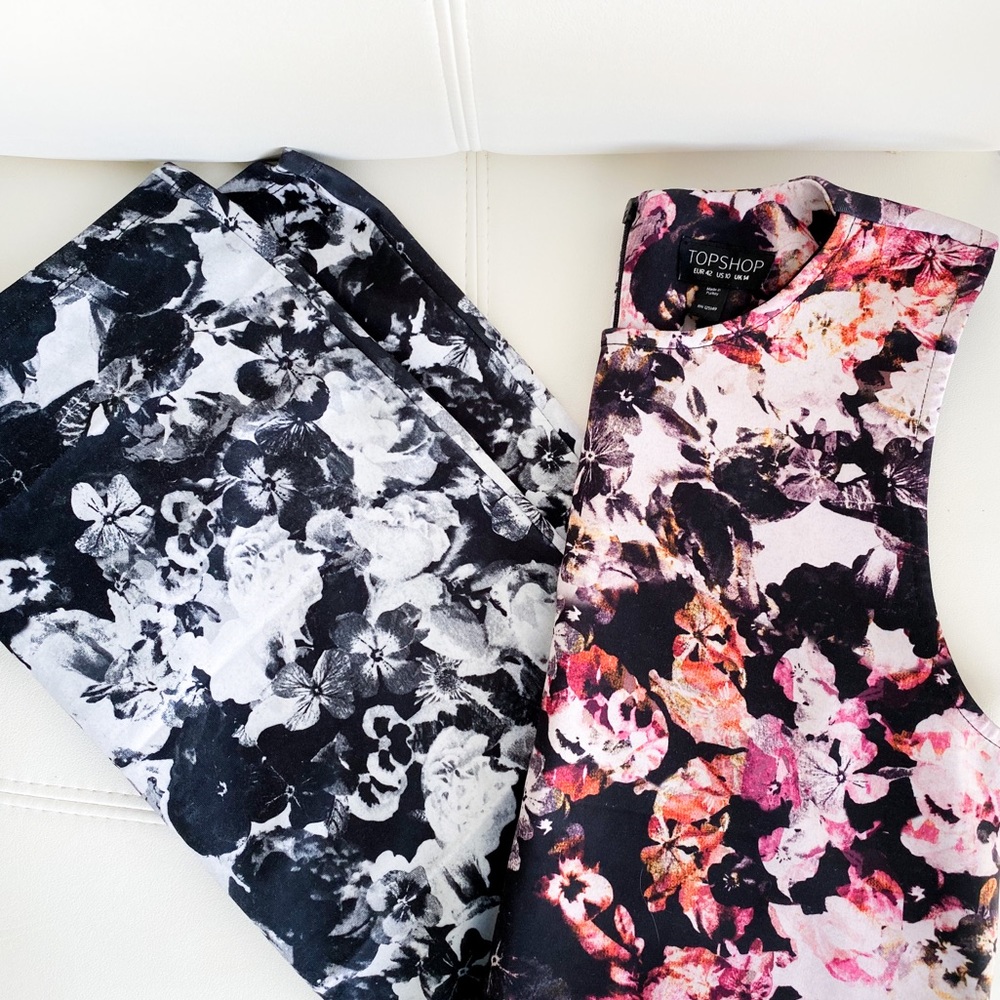 TopShop ❤️ EUC Floral Color Block Dress